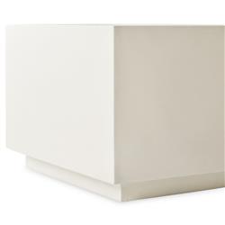 Tricia Industrial Loft White Concrete Square Block Outdoor Coffee Table|