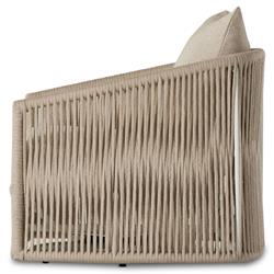 Porter Coastal Beige Upholstered Woven Rope Aluminum Outdoor Swivel Lounge Chair|