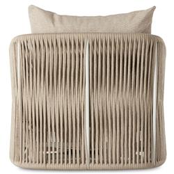 Porter Coastal Beige Upholstered Woven Rope Aluminum Outdoor Swivel Lounge Chair|