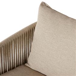 Porter Coastal Beige Upholstered Woven Rope Aluminum Outdoor Swivel Lounge Chair|