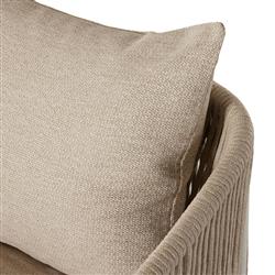 Porter Coastal Beige Upholstered Woven Rope Aluminum Outdoor Swivel Lounge Chair|