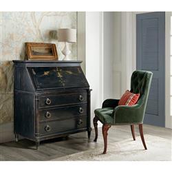 Barry Updated Traditional Black Cherry Wood Secretary Desk|