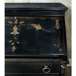 Barry Updated Traditional Black Cherry Wood Secretary Desk|