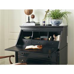 Barry Updated Traditional Black Cherry Wood Secretary Desk|