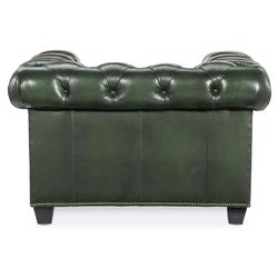 Harry Rustic Green Upholstered Leather Tufted Chesterfield Living Room Chair|