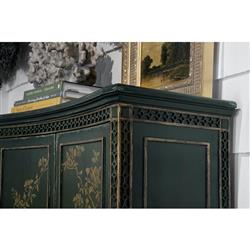 Clinton French Country Dark Green Maple Wood 2 Door Handpainted Sideboard|