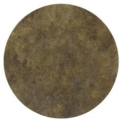 Fillmore Industrial Brown Brass Top Black Resin Round Accent Side Table|