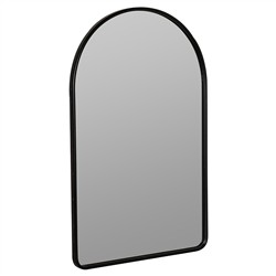 Alaina Industrial Black Metal Frame Arch Wall Mirror|