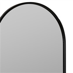 Alaina Industrial Black Metal Frame Arch Wall Mirror|