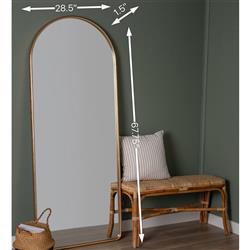 Diane Industrial Gold Metal Frame Full Length Arch Floor Mirror|