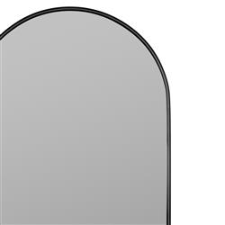 Diane Industrial Black Metal Frame Full Length Arch Floor Mirror|