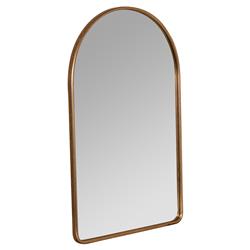 Alaina Industrial Gold Metal Frame Arch Wall Mirror|
