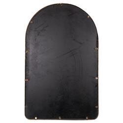 Alaina Industrial Gold Metal Frame Arch Wall Mirror|