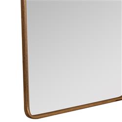 Alaina Industrial Gold Metal Frame Arch Wall Mirror|