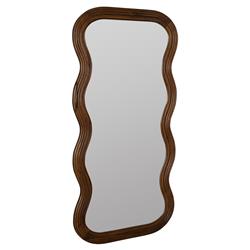 Haven Coastal Beach Walnut Mango Wood Frame Floor Mirror|