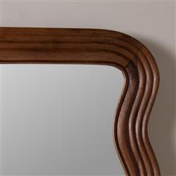 Haven Coastal Beach Walnut Mango Wood Frame Floor Mirror|