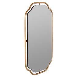 Amy Hollywood Regency Gold Metal Frame Wall Mirror|