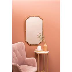 Amy Hollywood Regency Gold Metal Frame Wall Mirror|