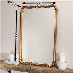 Elise Hollywood Regency Antique Gold Frame Wall Mirror|