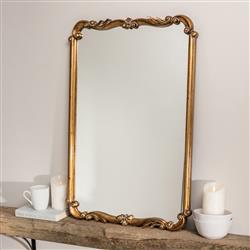 Elise Hollywood Regency Antique Gold Frame Wall Mirror|