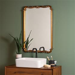 Elise Hollywood Regency Antique Gold Frame Wall Mirror|