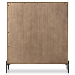 Alina Rustic Lodge Brown Wood Dark Grey Iron 5 Drawer Tall Chest Dresser|