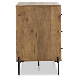 Alina Rustic Lodge Brown Wood Dark Grey Iron 9 Drawer Dresser|