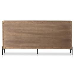 Alina Rustic Lodge Brown Wood Dark Grey Iron 9 Drawer Dresser|