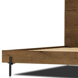 Alina Rustic Lodge Brown Wood Dark Grey Iron Bed - Queen|