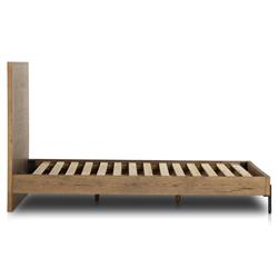 Alina Rustic Lodge Brown Wood Dark Grey Iron Bed - Queen|