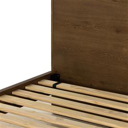 Alina Rustic Lodge Brown Wood Dark Grey Iron Bed - Queen|