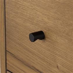 Alina Rustic Lodge Brown Wood Dark Grey Iron 3 Drawer Nightstand|