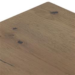 Alina Rustic Lodge Brown Wood Dark Grey Iron 3 Drawer Nightstand|