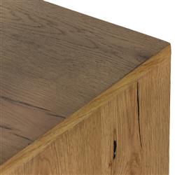 Alina Rustic Lodge Brown Wood Dark Grey Iron 3 Drawer Nightstand|