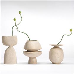 Theresa Modern Classic Beige Ceramic Decorative Table Vase|