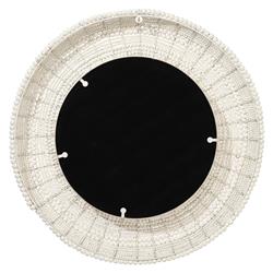 Tara Coastal Beach White Mango Wood Round Wall Mounted Mirror|