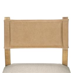 Ely Rustic Lodge Beige Performance Leather Seat Light Brown Wood Counter Stool|