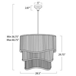 Nimes Coastal Beach Natural Woven Rattan Shaded Chandelier|