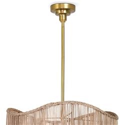 Nimes Coastal Beach Natural Woven Rattan Shaded Drum Pendant|