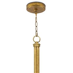 River Reed French Antique Gold Leaf Steel Linen Shade Chandelier|