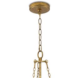 River Reed Basin French Antique Gold Leaf Steel Chandelier|