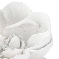 Modern Classic White Resin Crystal Base Magnolia Sculpture|