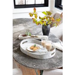 Andres Modern Grey Hair on Hide Decorative Tray - Set of 2|