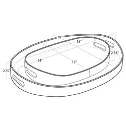 Andres Modern Grey Hair on Hide Decorative Tray - Set of 2|