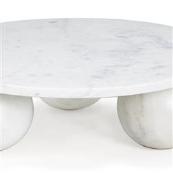 Marlow Modern Classic White Marble Round Decorative Tray - Small|