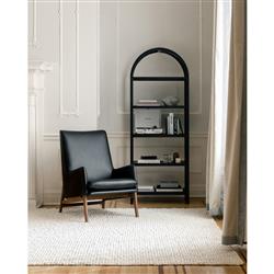 Klara Modern Classic Black Oak Wood Open Back Arched Bookcase|
