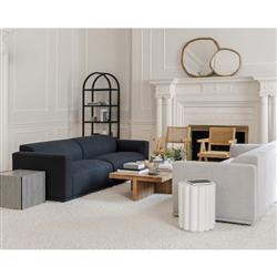 Klara Modern Classic Black Oak Wood Open Back Arched Bookcase|