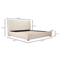 Holden Modern Classic Cream Upholstered Pine Wood Bed - Queen|