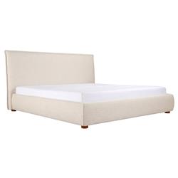 Holden Modern Classic Cream Upholstered Pine Wood Bed - Queen|