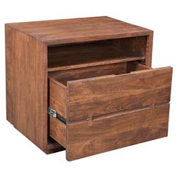 Atlas Rustic Lodge Brown Acacia Wood 1 Drawer Nightstand|